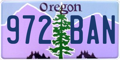OR license plate 972BAN