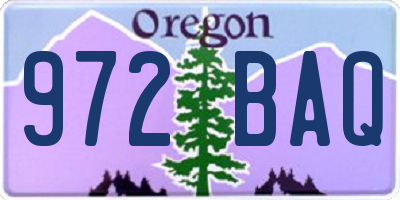 OR license plate 972BAQ
