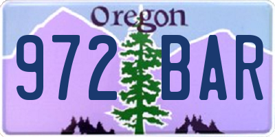 OR license plate 972BAR