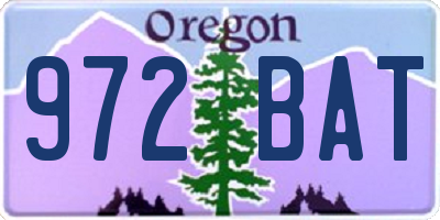 OR license plate 972BAT