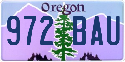 OR license plate 972BAU