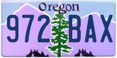 OR license plate 972BAX
