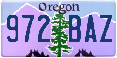 OR license plate 972BAZ