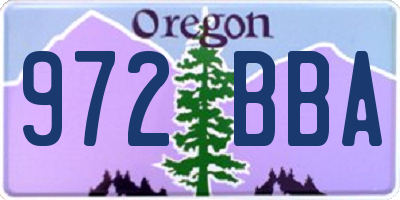 OR license plate 972BBA