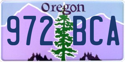 OR license plate 972BCA