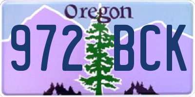OR license plate 972BCK