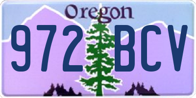 OR license plate 972BCV