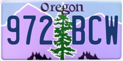 OR license plate 972BCW