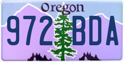 OR license plate 972BDA