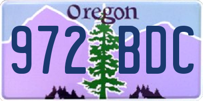 OR license plate 972BDC