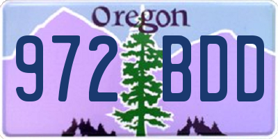 OR license plate 972BDD