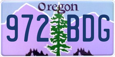 OR license plate 972BDG