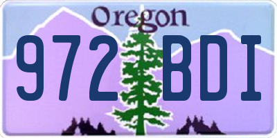 OR license plate 972BDI