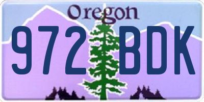 OR license plate 972BDK