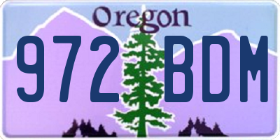 OR license plate 972BDM