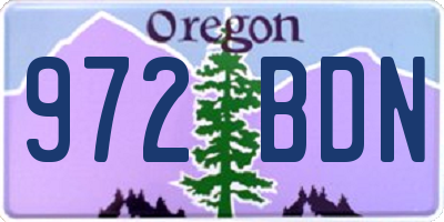 OR license plate 972BDN
