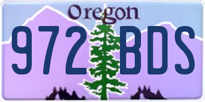 OR license plate 972BDS