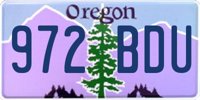 OR license plate 972BDU