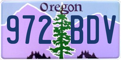 OR license plate 972BDV