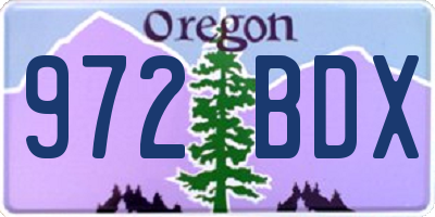 OR license plate 972BDX