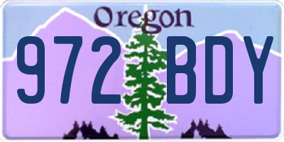OR license plate 972BDY