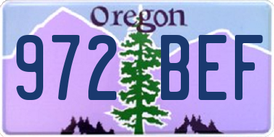 OR license plate 972BEF