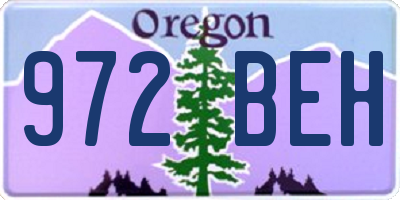 OR license plate 972BEH