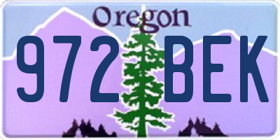 OR license plate 972BEK