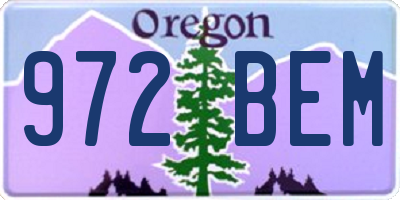 OR license plate 972BEM