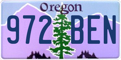 OR license plate 972BEN