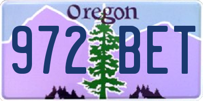 OR license plate 972BET
