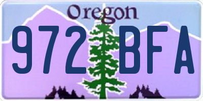 OR license plate 972BFA