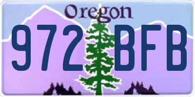 OR license plate 972BFB