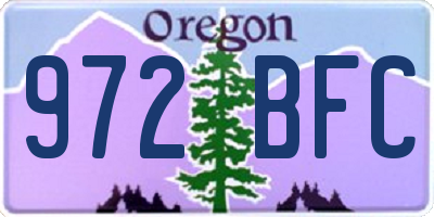 OR license plate 972BFC