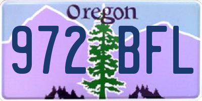 OR license plate 972BFL
