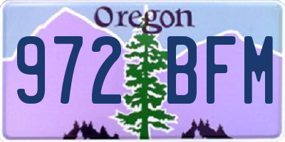 OR license plate 972BFM