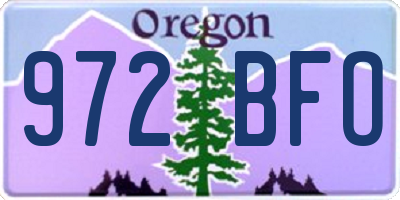 OR license plate 972BFO
