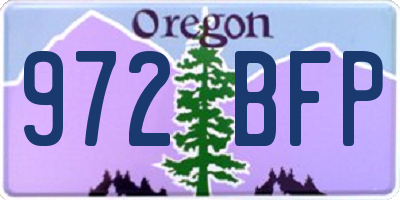 OR license plate 972BFP