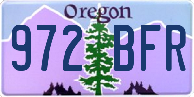 OR license plate 972BFR