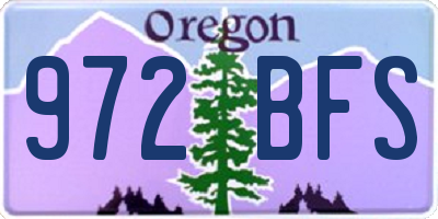 OR license plate 972BFS