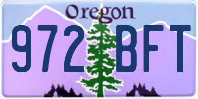 OR license plate 972BFT
