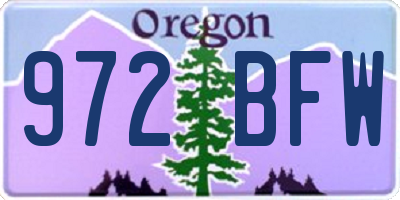 OR license plate 972BFW