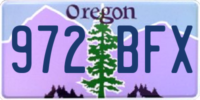 OR license plate 972BFX