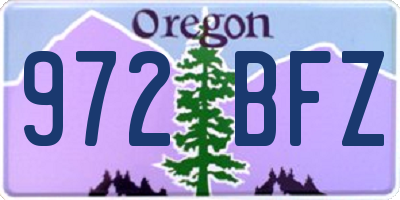 OR license plate 972BFZ