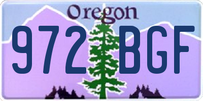 OR license plate 972BGF