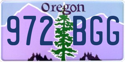 OR license plate 972BGG