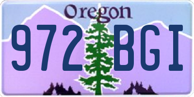 OR license plate 972BGI