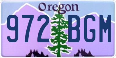 OR license plate 972BGM