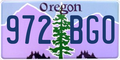 OR license plate 972BGO