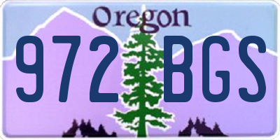 OR license plate 972BGS